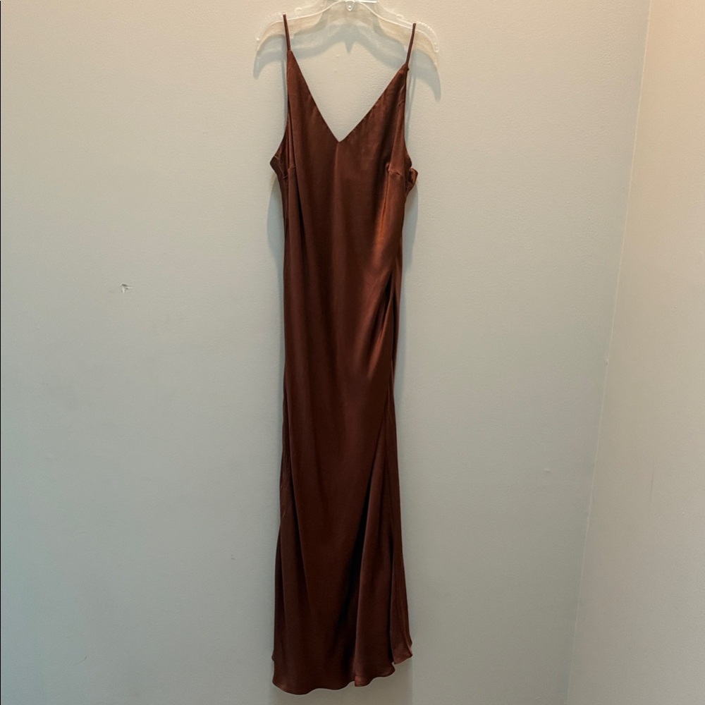 Bardot Brown Satin Dress
